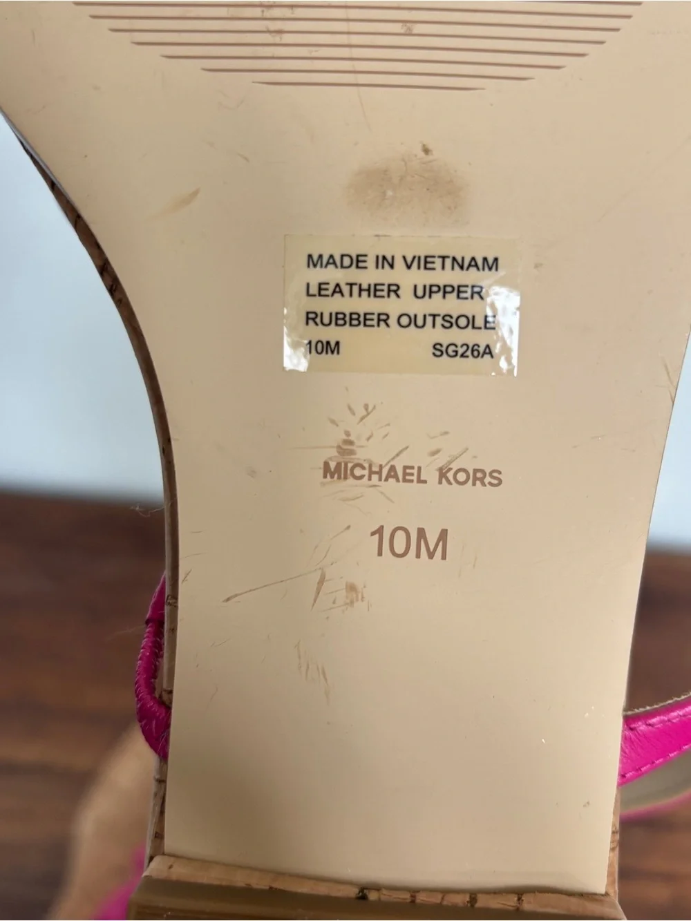 New! Michael Kors Women Jacie Floral Embellished Leather T-Strap Sandal Pink 10